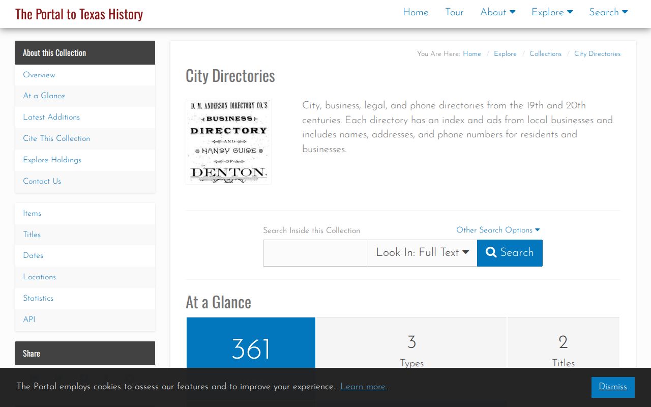 San Juan city directory search route in the Portal to Texas History collection