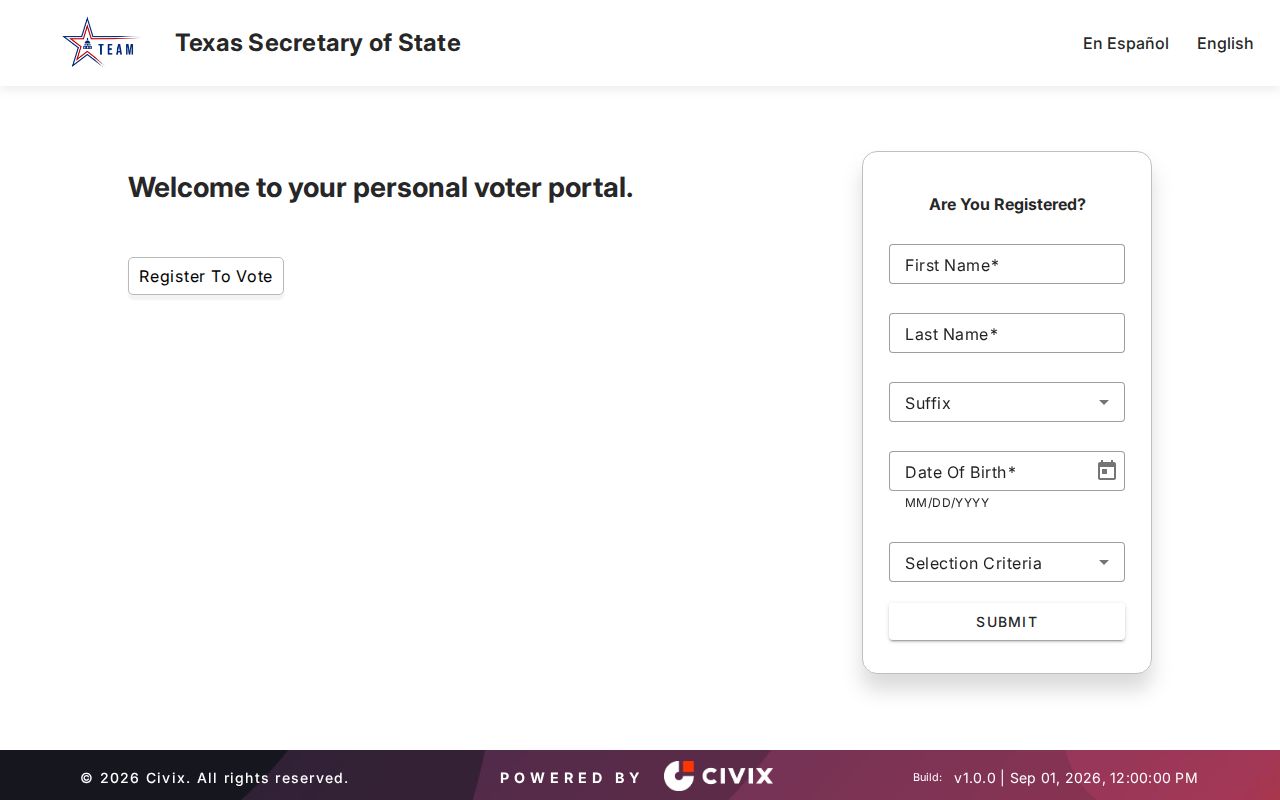 San Juan residents directory Texas voter lookup interface